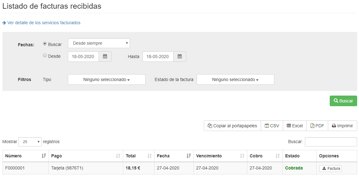 Packs para clientes - Facturas - Mensagia